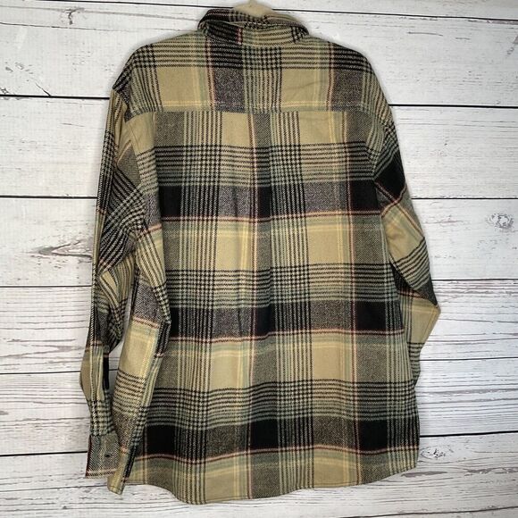 Berne Mens Plaid Slate 100% Cotton Flannel Shirt Jacket Button Down Large - Picture 7 of 10